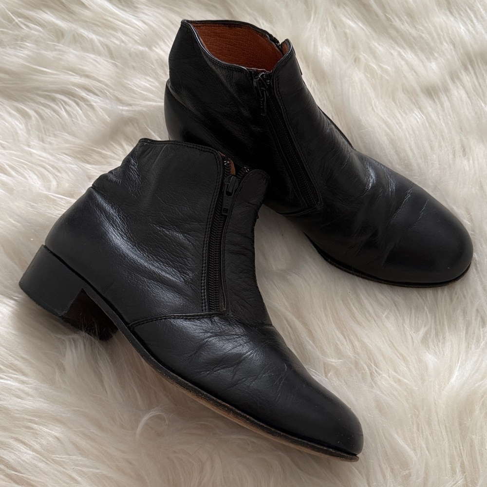 Valentino Black Leather Ankle Boots